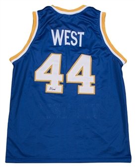Jerry West Signed West Virginia Replica Jersey & 25 Stamped Cachets Signed by Multiple Players (Beckett)